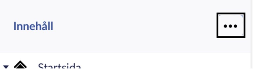 Knappen för kontextmeny ser visuellt ut som tre prickar på en vågrät rad.
