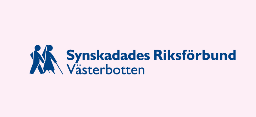 SRF logotyp Västerbotten rosa bakgrund