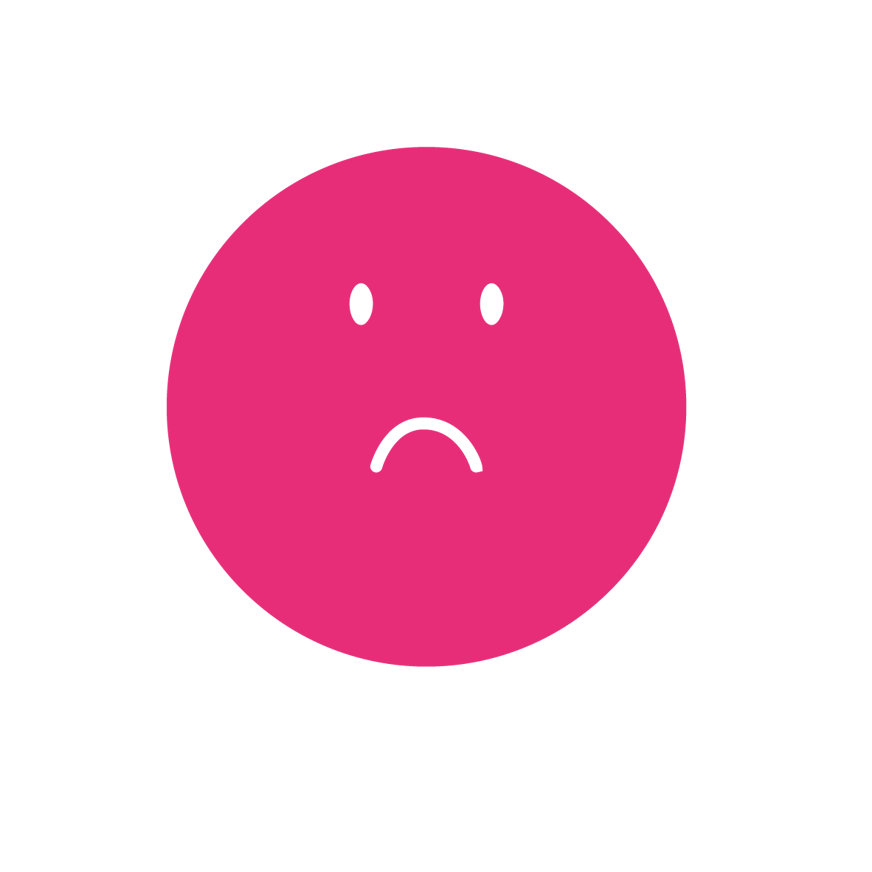 Illustration rosa ledsen smiley