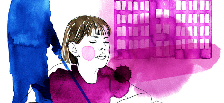Illustration, skola och person som läser punkt