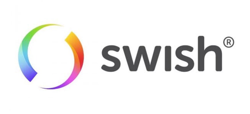 Swishlogga med en färgglad cirkel och texten swish.