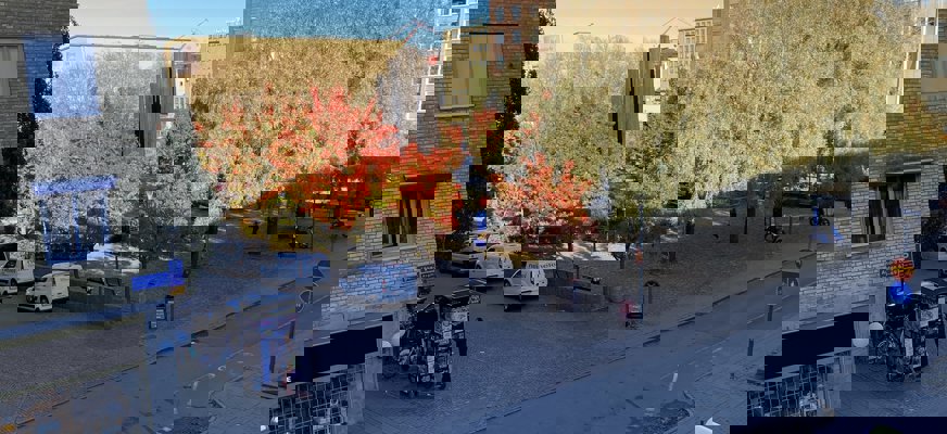 Bilden visar masthuggstorget uppifrån masthuggsterrassen