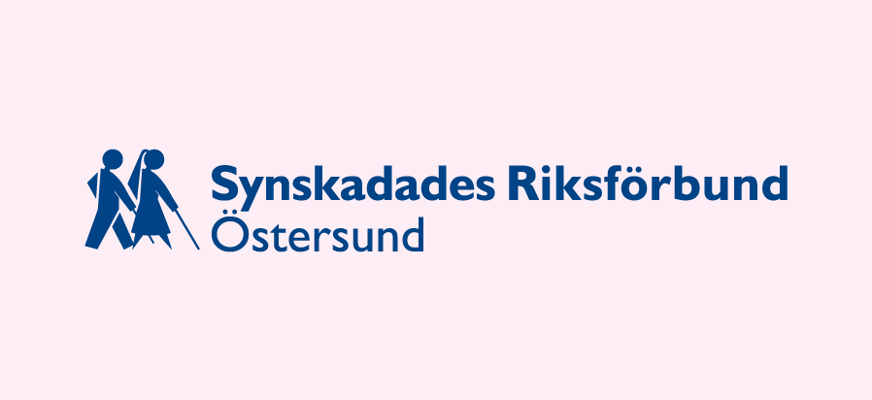 SRF logotyp Östersund rosa bakgrund